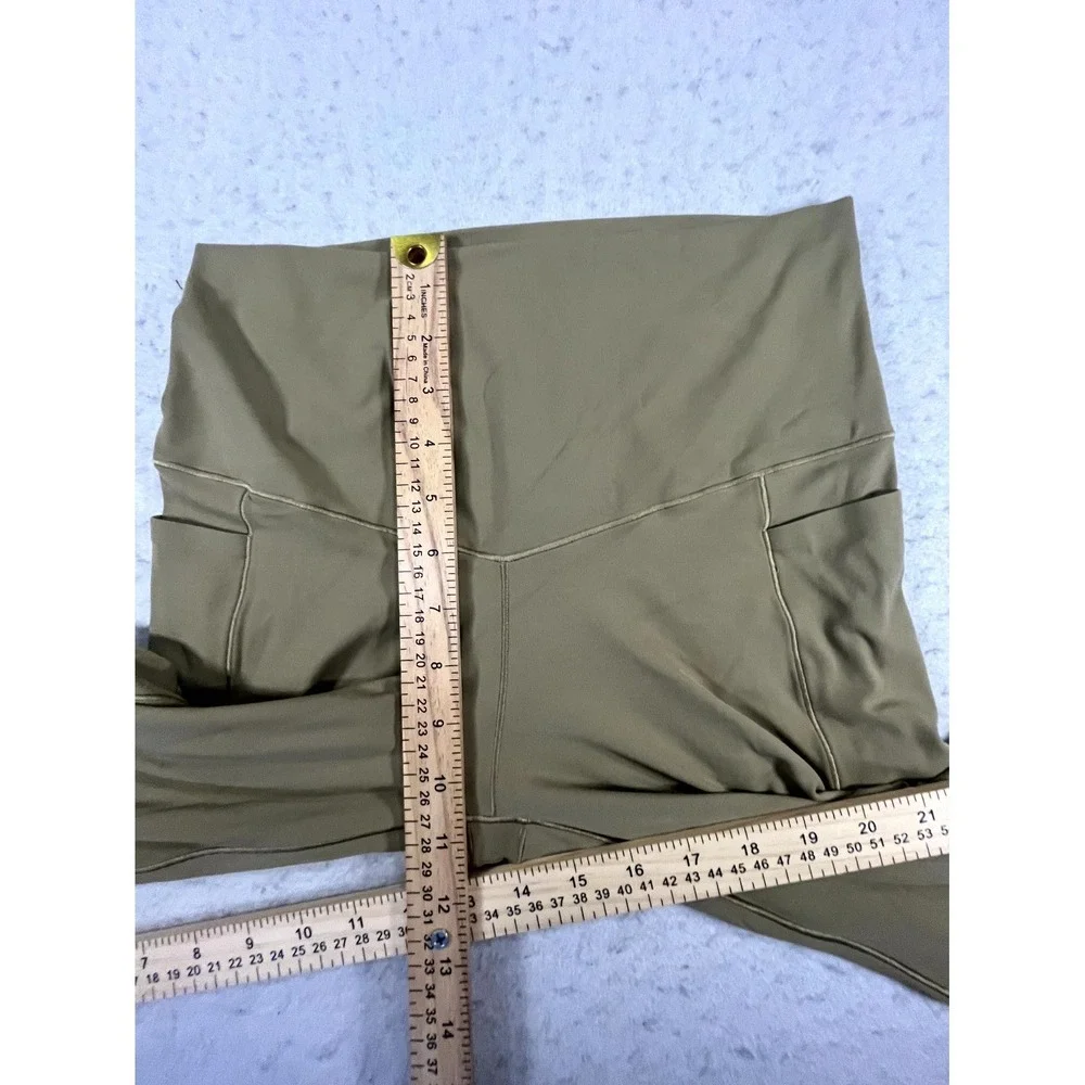 Offline By Aerie Leggings Womens Large Olive Green High Rise 7/8‎ Pocket Yoga